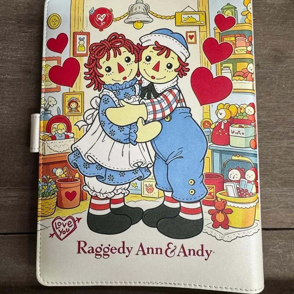 Raggedy Ann and Andy A5 Binder with matching printed paper & acrylic divider